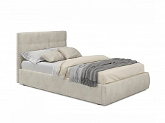 Мягкая кровать Selesta 1200 кожа кремовый с подъемным механизмом - фото №1, mebel_stock_4522