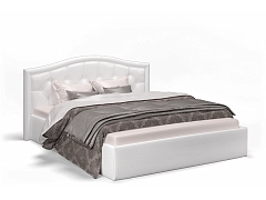 Кровать с подъемным механизмом Стелла 160х200, экокожа белая - фото №1