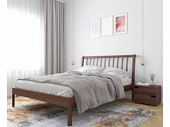 Кровать деревянная с ламелями Stella (Стелла) 160х200, орех - фото №1