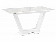 Иматра 140(180)х80х76 carla larkin / белый Керамический стол - фото №1, Woodville19813