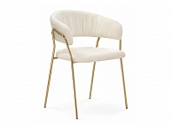 Kamelia 1 white fabric / gold Стул на металлокаркасе - фото №1