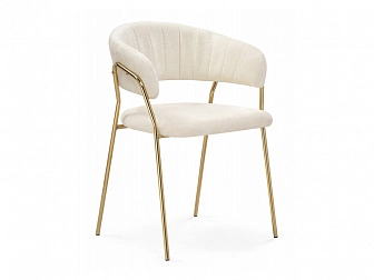 Kamelia 1 white fabric / gold Стул на металлокаркасе - фото №1