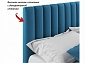 Мягкая кровать Olivia 1600 синяя с ящиками - фото №6