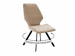Стул DikLine 243 B03 BEIGE поворотный/ ножки черные - фото №1