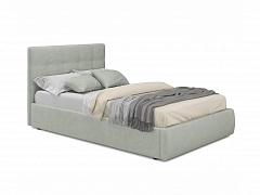 Мягкая кровать Selesta 1200 кожа серый с подъемным механизмом - фото №1, mebel_stock_4521