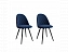 Комплект стульев Диор (2 шт), черный велюр синий, велюр - миниатюра