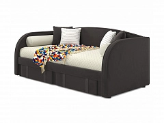 Мягкая кровать Elda 900 шоколад с ортопедическим основанием и матрасом ГОСТ - фото №1