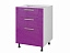 Шкаф напольный с 3-мя ящиками Хелена 60 см, фиолетовый глянец - миниатюра