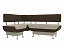 Кухонный угловой диван Альфа Левый, микровельвет - миниатюра
