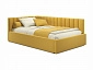 Мягкая кровать Milena 1200 желтая с подъемным механизмом - фото №2