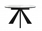 Стол DikLine SFK110 стекло белое мрамор глянец/подстолье черное/опоры черные (2 уп.) - фото №3