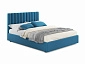 Мягкая кровать с тумбами Olivia 1600 синяя с подъемным механизмом - фото №3