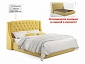 Мягкая кровать "Stefani" 1800 желтая с ортопед. основанием с матрасом PROMO B COCOS - фото №3