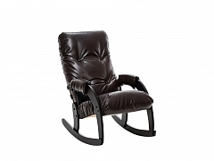 Кресло-качалка Модель 67 Венге текстура, к/з Varana DK-BROWN - фото №1