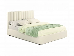 Мягкая кровать Olivia 1600 беж с ортопедическим основанием - фото №1