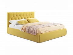 Мягкая кровать Verona 1400 желтая с ортопедическим основанием - фото №1, mebel_stock_4363