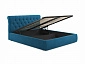 Мягкая кровать Ameli 1600 синяя с подъемным механизмом с матрасом ГОСТ - фото №6