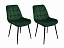 Комплект стульев Кукки, зеленый, велюр - миниатюра