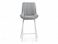 Седа велюр светло-серый / белый Барный стул - фото №4