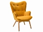 Кресло Хайбэк желтый/нат.бук - фото №2