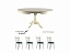 Комплект для кухни, стол Фабрицио + 4 стула Тулон слоновая кость/зеленый, велюр - миниатюра