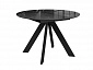 Стол DikLine SFC100 d1000 стекло Оптивайт Черный мрамор/подстолье черное - фото №2