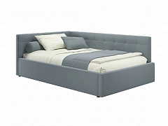 Мягкая кровать-тахта Bonna 1200 серая c ортопедическим основанием - фото №1, mebel_stock_20311