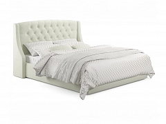 Мягкая кровать &quot;Stefani&quot; 1600 беж с ортопед. основанием с матрасом АСТРА - фото №1, mebel_stock_2522
