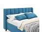 Мягкая кровать Betsi 1600 синяя с подъемным механизмом - фото №4