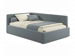 Мягкая кровать-тахта Kapri 1200 серая c подъемным механизмом - фото №1