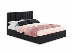 Мягкая кровать Olivia 1400 темная с подъемным механизмом - фото №1