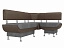 Кухонный угловой диван Альфа Правый, рогожка - миниатюра