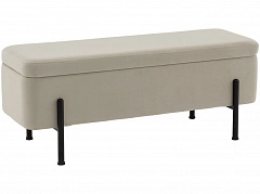 Банкетка STOOL GROUP Болейн с ящиком Велюр бежевый, черные ножки - фото №1