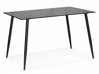 Smoke 120х80х75 clear gray / black Стол стеклянный - фото №1