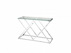 Консоль Stool Group ИНСИГНИЯ 120х40 Прозрачное стекло/Сталь серебро  - фото №1