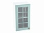 Шкаф навесной со стеклом 400 Прованс, голубой - миниатюра
