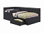 Односпальная кровать-тахта Afelia с ящиками и бортиком 900 темная с ортопедическим основанием, велюр - миниатюра
