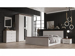 Модульная спальня Валенсия (Белый матовый / Орех) - фото №1, mdmMF-1205459674