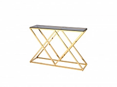 Консоль Stool Group ИНСИГНИЯ 115х30 Стекло smoke/Сталь золото  - фото №1