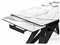 Блэкбери 140(200)х80х75 белый мрамор / черный Стол стеклянный - фото №7