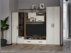 Гостиная Оскар-5, крафт табачный/крафт белый - фото №1, mdmtx-59340