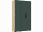 Флэш Шкаф 3-х ств. 1350 браш мени грин/дуб крафт - фото №2
