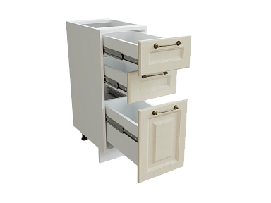 Шкаф Н303 с 3-мя ящиками Ницца БЕЛ/ДУБ/КРЕМ Ф13 - фото №1, 888_ММК-00016099