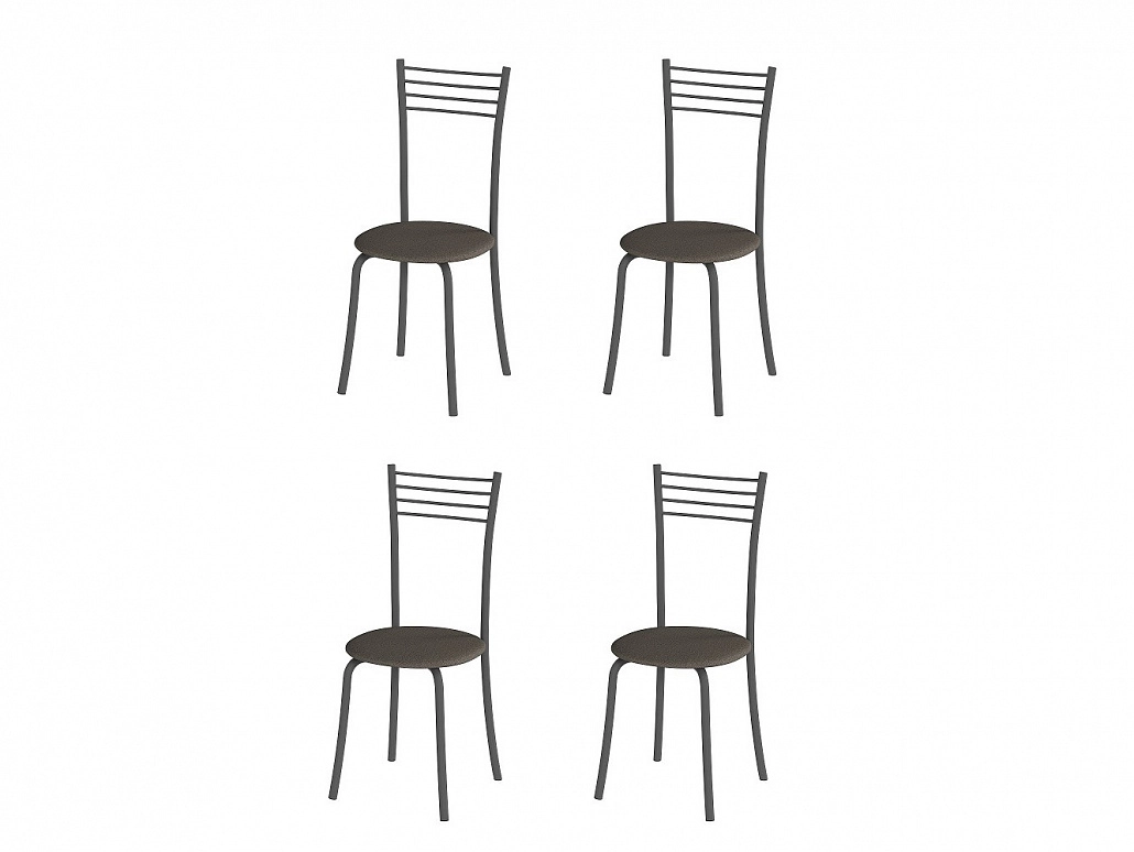 Комплект стульев Кассия (4 шт), графит рогожка коричневая - фото №1