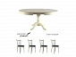Комплект для кухни, стол Фабрицио + 4 стула Тулон слоновая кость/зеленый - фото №2