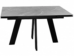 Стол DikLine SKM140 Керамика серый мрамор/подстолье черное/опоры черные (2 уп.) - фото №1