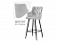 Ofir light gray Барный стул, велюр - миниатюра