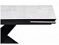 Хасселвуд 160(220)х90х77 белый мрамор / черный Стол стеклянный - фото №9