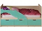 Детская кровать Дельфин-1 МДФ 80х160 (Бирюза, Крафт белый) - фото №2