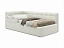Односпальная кровать-тахта Bonna 900 с защитным бортиком бежевая и подъемным механизмом, велюр - миниатюра